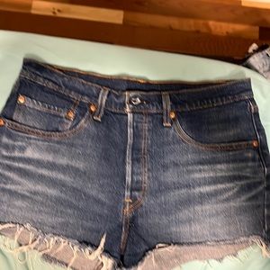 Levi’s Button Fly 501 Blue Jean Shorts